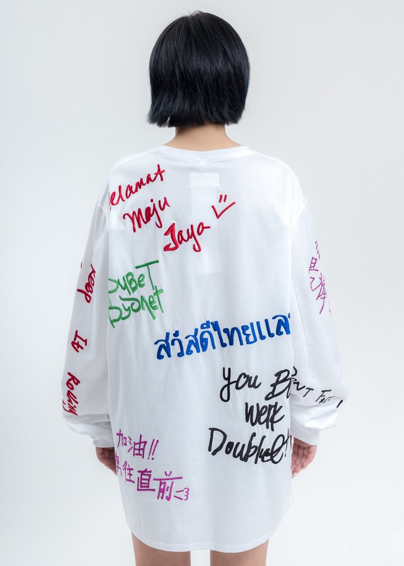 doublet MESSAGE EMBROIDERY LONG SLEEVE Doublet Message