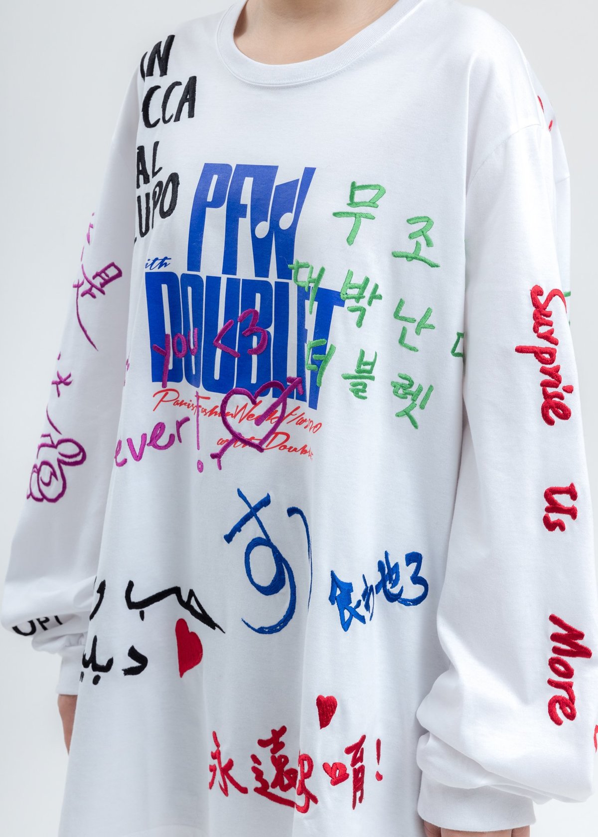 Doublet Message Embroidery Long Sleeve - White | Garmentory