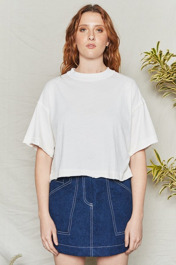 Back Beat Rags Recycled Cotton Bff Tee - Natural Back Beat Rags Recycled Cotton Bff Tee - Natural