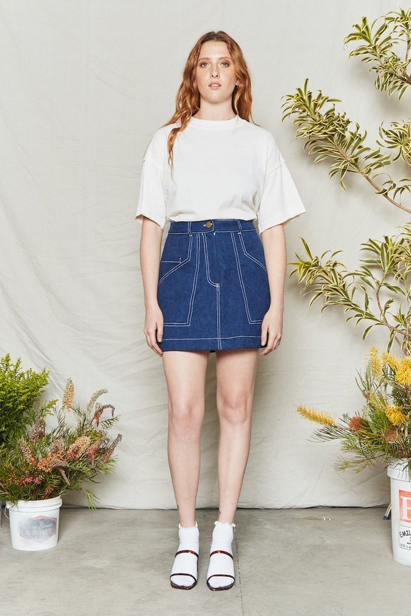 Back Beat Rags Recycled Cotton Bff Tee - Natural Back Beat Rags Recycled Cotton Bff Tee - Natural