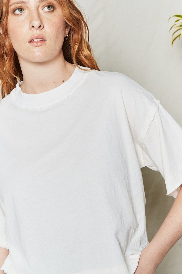 Back Beat Rags Recycled Cotton Bff Tee - Natural Back Beat Rags Recycled Cotton Bff Tee - Natural