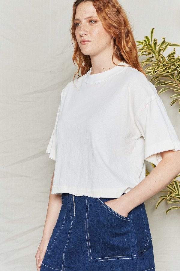 Back Beat Rags Recycled Cotton Bff Tee - Natural Back Beat Rags Recycled Cotton Bff Tee - Natural
