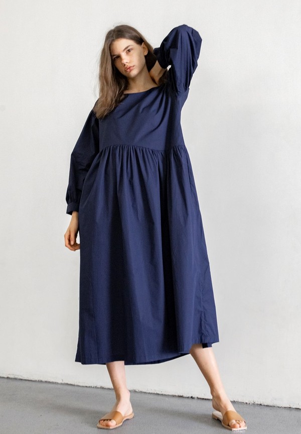 TIGRE ET TIGRE JAYME DRESS - NAVY POPLIN TIGRE ET TIGRE JAYME DRESS - NAVY POPLIN