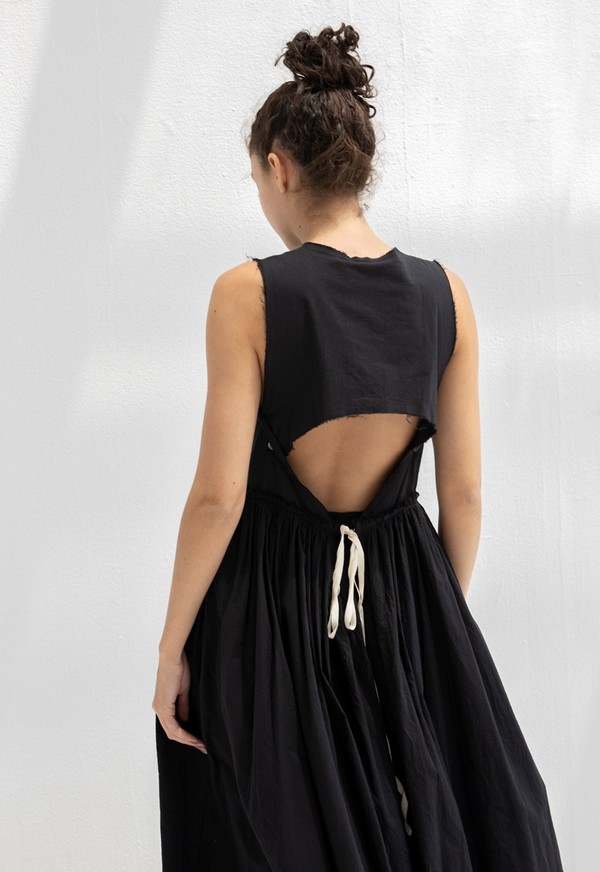 LITTLE CREATIVE FACTORY WOMAN CRINKLED DRESS - BLACK LITTLE CREATIVE FACTORY WOMAN CRINKLED DRESS - BLACK