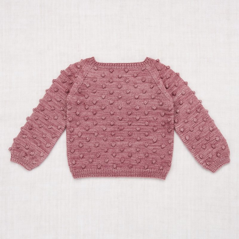 Misha & Puff Popcorn Child Sweater- Antique Rose | Garmentory