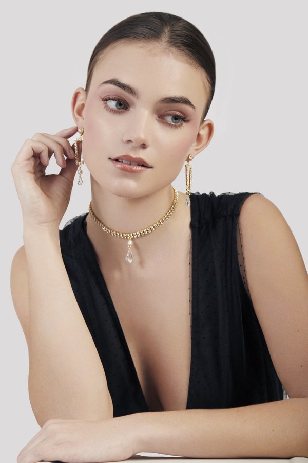 Joomi Lim Crystal Choker w/ Crystal Charms Joomi Lim Crystal Choker w/ Crystal Charms