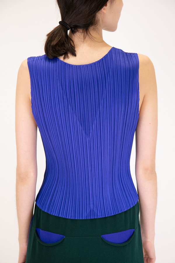 Issey Miyake Pleats Please Vest - Sapphire Blue Issey Miyake Pleats Please Vest - Sapphire Blue