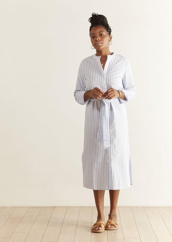 Just Female Payton Long Shirt - Chambray Stripe Just Female Payton Long Shirt - Chambray Stripe