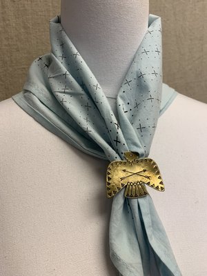 Small Thunderbird Bandana Slide - Brass