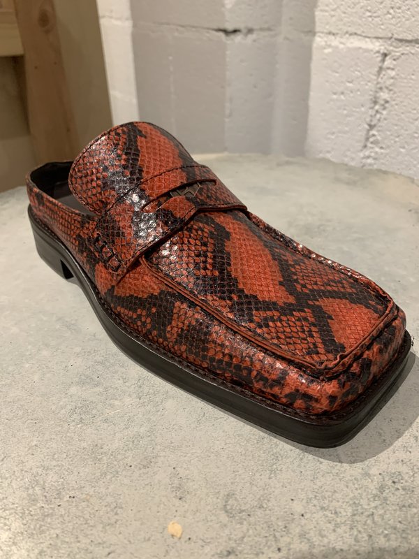 Martine Rose Snakeskin Arches Loafer Mule - Red Martine Rose Snakeskin Arches Loafer Mule - Red