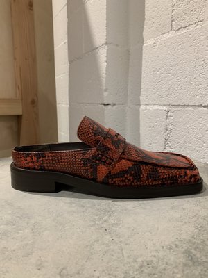 Martine Rose Snakeskin Arches Loafer Mule - Red Martine Rose Snakeskin Arches Loafer Mule - Red