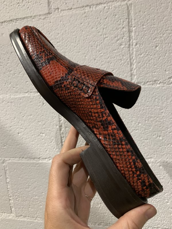 Martine Rose Snakeskin Arches Loafer Mule - Red Martine Rose Snakeskin Arches Loafer Mule - Red