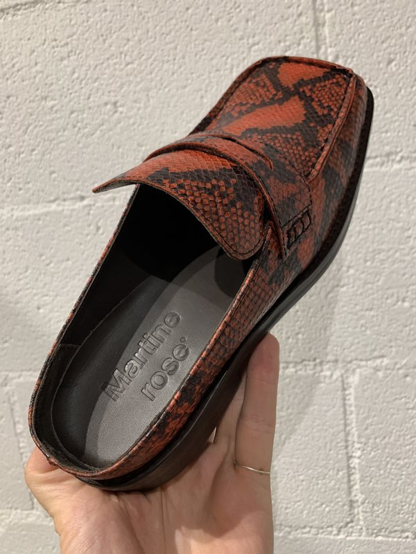 靴シューズ martine rose パイソンミュール red