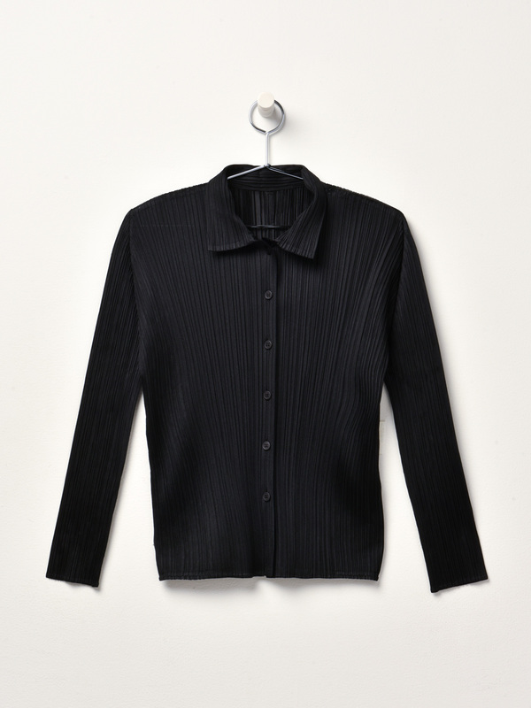 Pleats Please Issey Miyake Basic Shirt - Black Pleats Please Issey Miyake Basic Shirt - Black