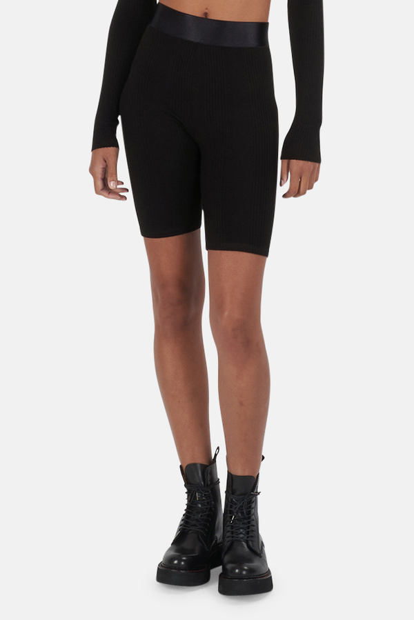 The Range Rib Biker Short - Black The Range Rib Biker Short - Black