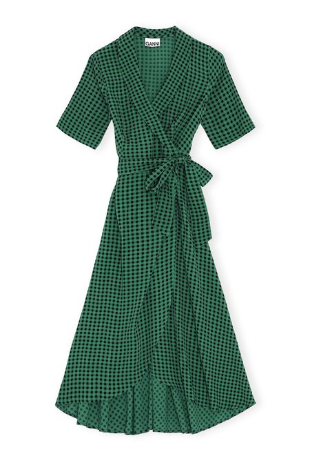 green wrap over dress