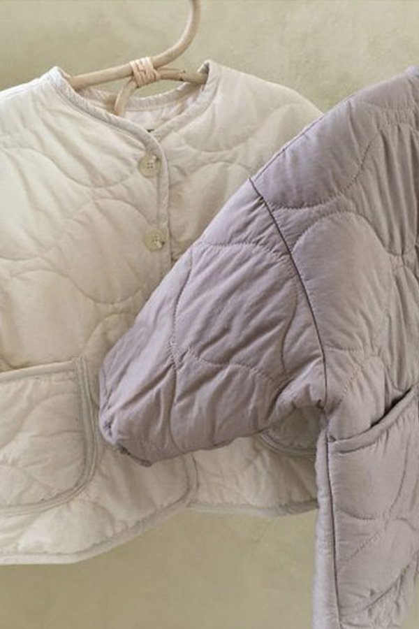 Kids Korean Collective Quilted Jacket - Ivory Kids Korean Collective Quilted Jacket - Ivory