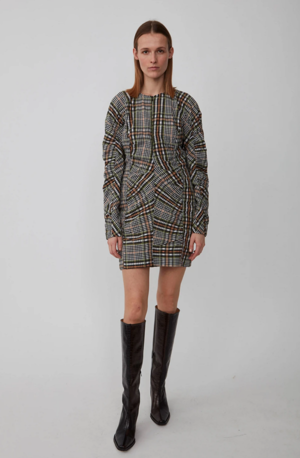 trumpet vs fit and flare wedding dress Fitted plaid dress main image 0