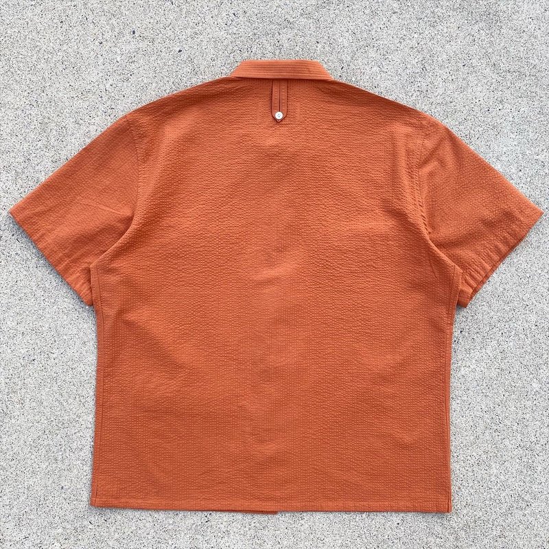 Tony Shirtmakers Japanese Tonal Seersucker Fly Fish & Hike Camp Shirt - Burnt Orange
