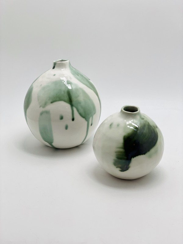 A.Cheng Small Copper Oxide Porcelain Vase - Green A.Cheng Small Copper Oxide Porcelain Vase - Green