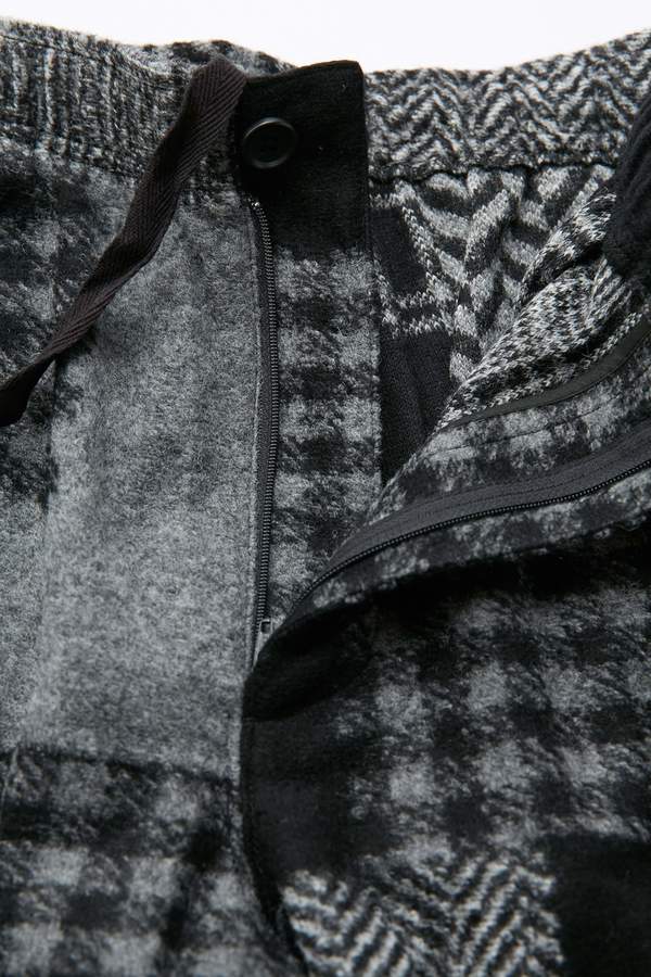 Engineered Garments Jog Pant in Knit Patchwork Herringbone - Black/Grey Engineered Garments Jog Pant in Knit Patchwork Herringbone - Black/Grey
