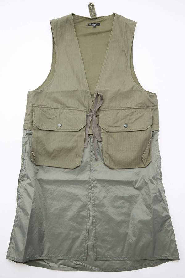Engineered Garments Long Fowl Vest in Cotton Herringbone Twill