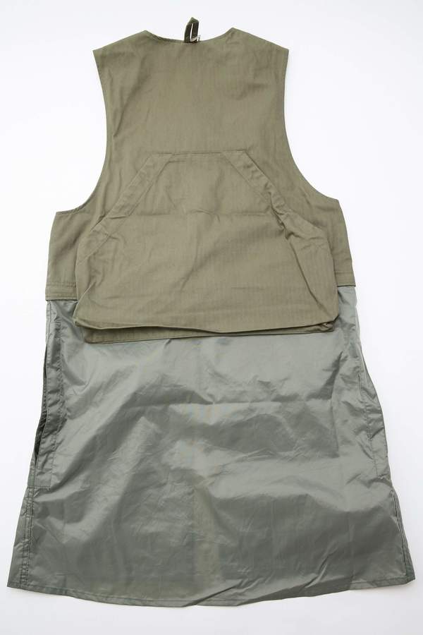 Engineered Garments Long Fowl Vest in Cotton Herringbone Twill