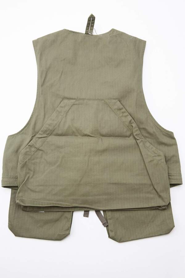 Engineered Garments Long Fowl Vest in Cotton Herringbone Twill
