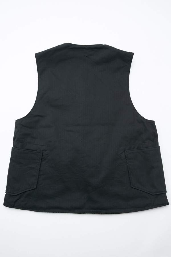 Engineered Garments Cotton Herringbone Twill Over Vest - Black Engineered Garments Cotton Herringbone Twill Over Vest - Black