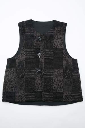 Engineered Garments Cotton Herringbone Twill Over Vest - Black Engineered Garments Cotton Herringbone Twill Over Vest - Black