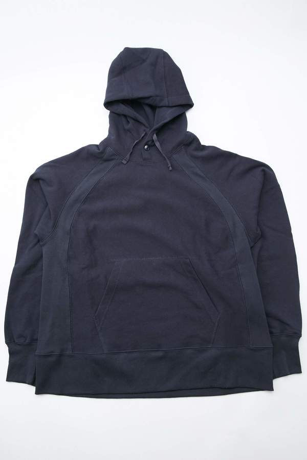 Engineered Garments Cotton Fleece Plain Raglan Hoody - Dark Navy Engineered Garments Cotton Fleece Plain Raglan Hoody - Dark Navy