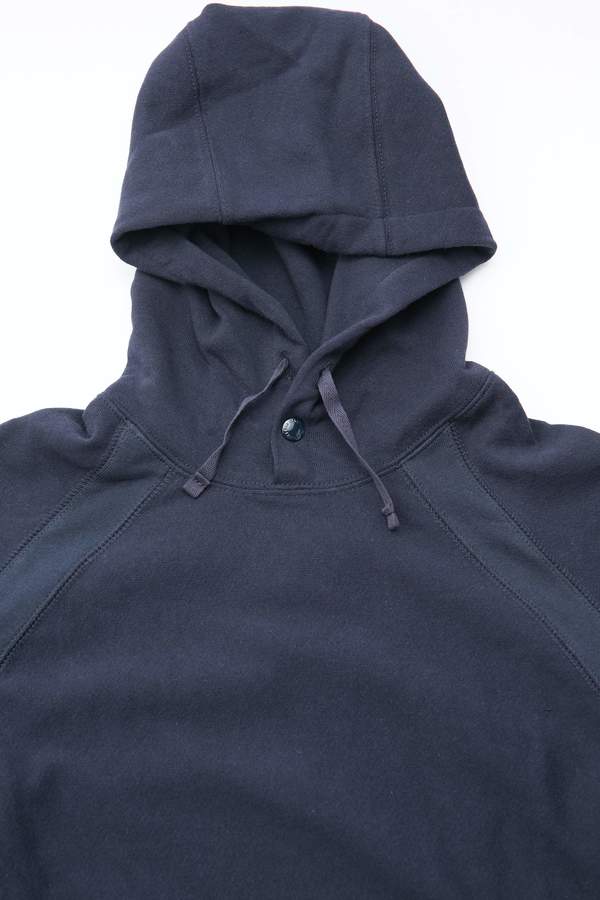 Engineered Garments Cotton Fleece Plain Raglan Hoody - Dark Navy Engineered Garments Cotton Fleece Plain Raglan Hoody - Dark Navy