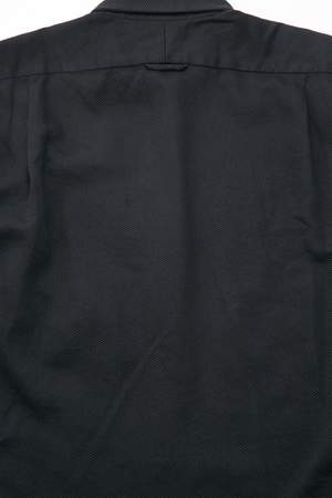 Engineered Garments Cotton Waffle Pique Short Collar Shirt - Black Engineered Garments Cotton Waffle Pique Short Collar Shirt - Black