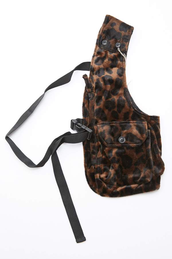 Engineered Garments Polyester Shoulder Vest - Dark Brown/Dark Leopard Engineered Garments Polyester Shoulder Vest - Dark Brown/Dark Leopard