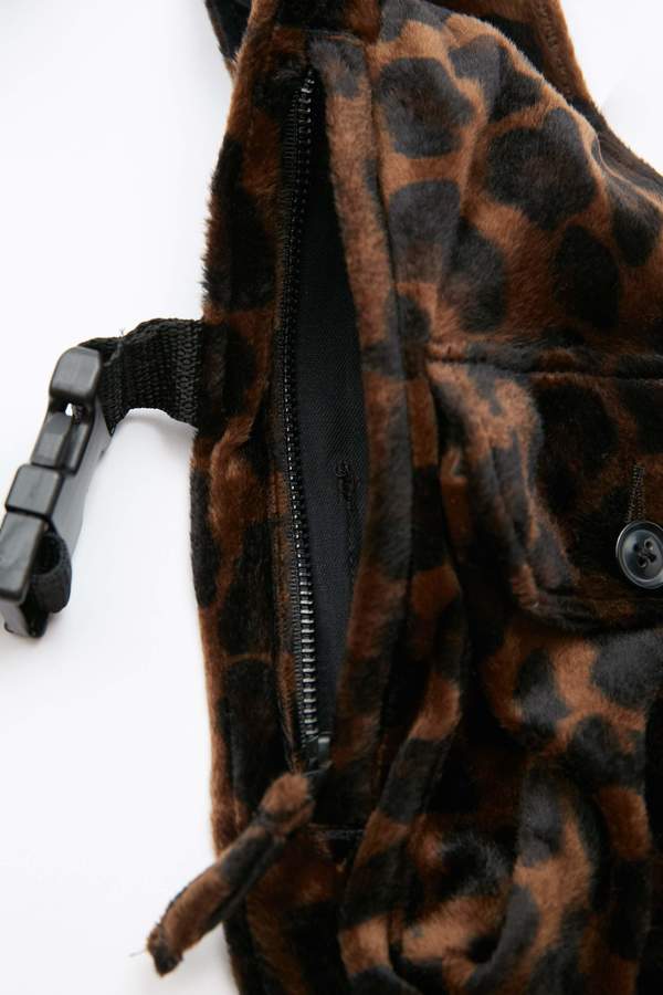 Engineered Garments Polyester Shoulder Vest - Dark Brown/Dark Leopard Engineered Garments Polyester Shoulder Vest - Dark Brown/Dark Leopard