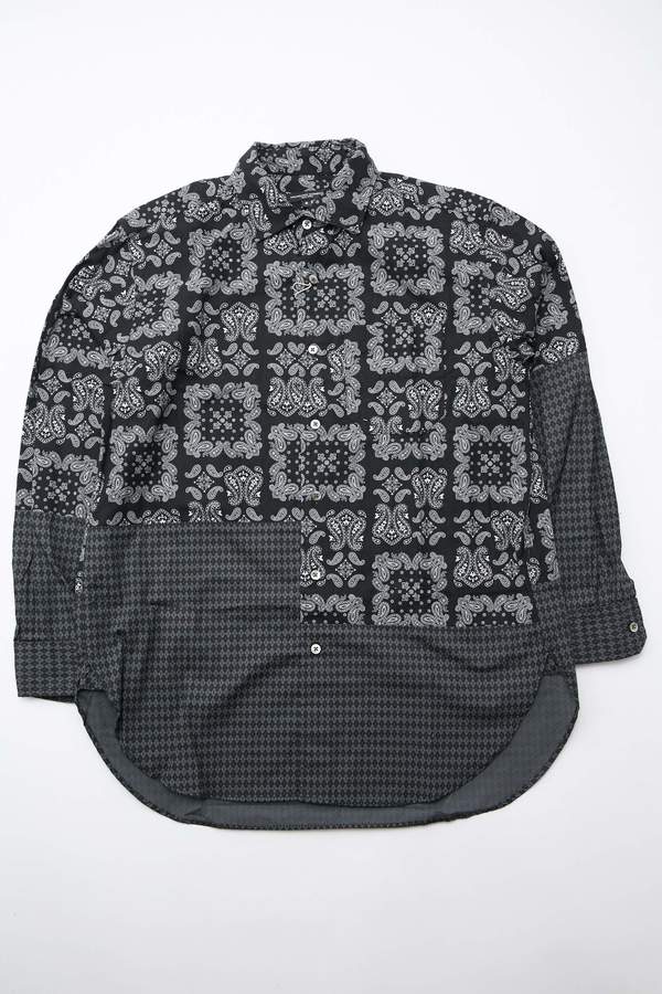 Engineered Garments Spread Collar Shirt - Black Sheeting Bandana Print Engineered Garments Spread Collar Shirt - Black Sheeting Bandana Print