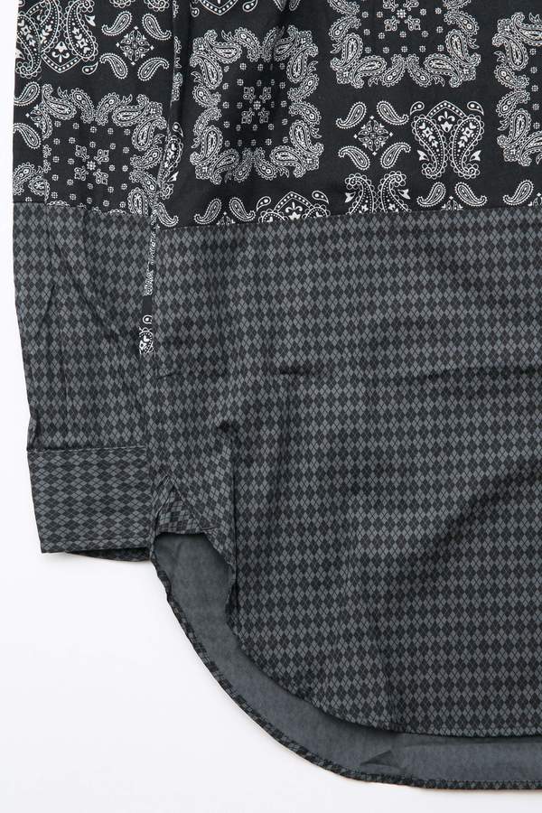 Engineered Garments Spread Collar Shirt - Black Sheeting Bandana Print Engineered Garments Spread Collar Shirt - Black Sheeting Bandana Print