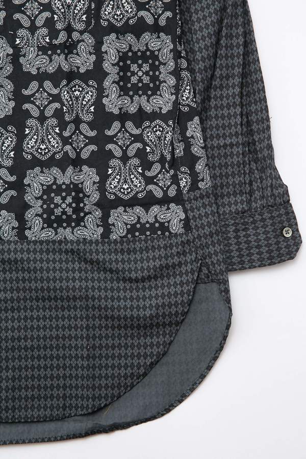 Engineered Garments Spread Collar Shirt - Black Sheeting Bandana Print Engineered Garments Spread Collar Shirt - Black Sheeting Bandana Print