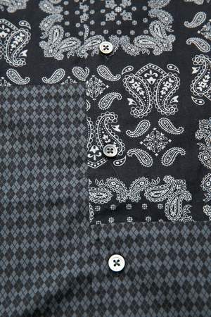 Engineered Garments Spread Collar Shirt - Black Sheeting Bandana Print Engineered Garments Spread Collar Shirt - Black Sheeting Bandana Print