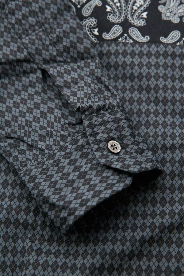 Engineered Garments Spread Collar Shirt - Black Sheeting Bandana
