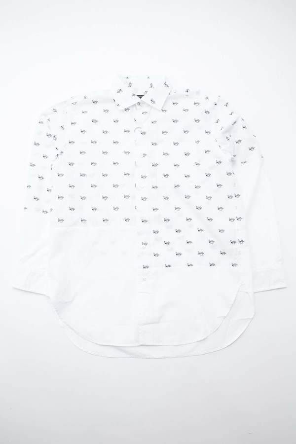Engineered Garments Spread Collar Shirt in Trumpet Embroidery Broadcloth - White Engineered Garments Spread Collar Shirt in Trumpet Embroidery Broadcloth - White