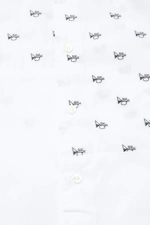 Engineered Garments Spread Collar Shirt in Trumpet Embroidery Broadcloth - White Engineered Garments Spread Collar Shirt in Trumpet Embroidery Broadcloth - White