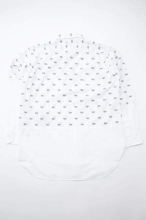 Engineered Garments Spread Collar Shirt in Trumpet Embroidery Broadcloth - White Engineered Garments Spread Collar Shirt in Trumpet Embroidery Broadcloth - White