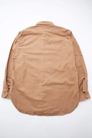 Engineered Garments Solid Cotton Flannel Work Shirt - Khaki Engineered Garments Solid Cotton Flannel Work Shirt - Khaki