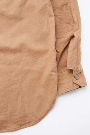 Engineered Garments Solid Cotton Flannel Work Shirt - Khaki Engineered Garments Solid Cotton Flannel Work Shirt - Khaki