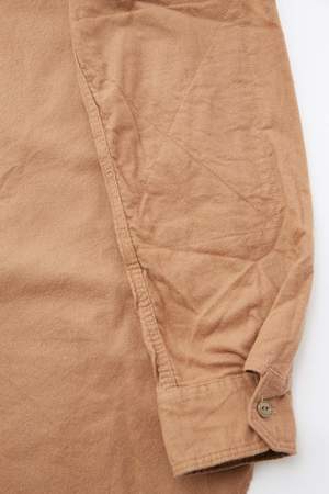 Engineered Garments Solid Cotton Flannel Work Shirt - Khaki Engineered Garments Solid Cotton Flannel Work Shirt - Khaki