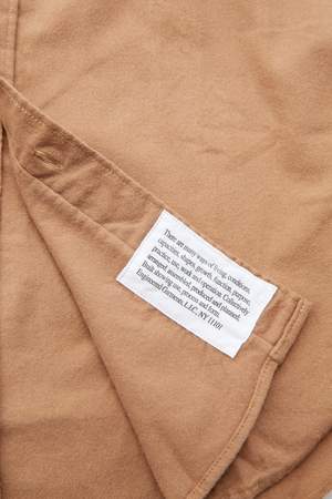 Engineered Garments Solid Cotton Flannel Work Shirt - Khaki Engineered Garments Solid Cotton Flannel Work Shirt - Khaki
