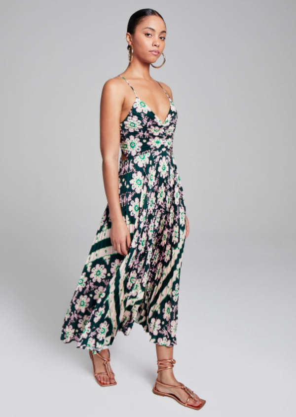 A.L.C. Gemini Stella Scarf Print Dress - Green / Pink A.L.C. Gemini Stella Scarf Print Dress - Green / Pink