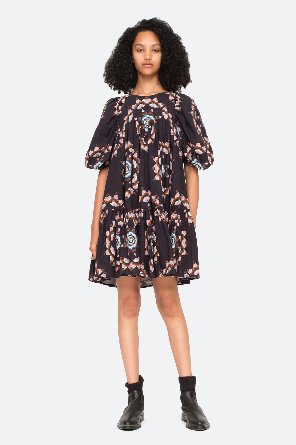 Sea NY Lindstrom Quilt Puff Sleeve Dress - Multi | Garmentory