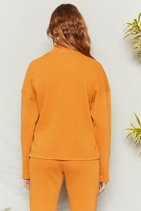 BACK BEAT RAGS Organic Cotton Waffle Thermal Top - Sunset BACK BEAT RAGS Organic Cotton Waffle Thermal Top - Sunset